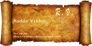 Radda Viktor névjegykártya
